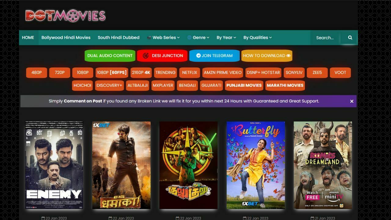 DotMovies - Download Bollywood & Hindi Dubbed Movies in 480p, 720p, 1080p, 2160p 4K 60FPS